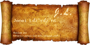 Jenei Lóránt névjegykártya