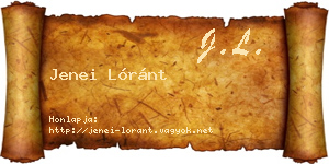 Jenei Lóránt névjegykártya