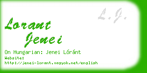 lorant jenei business card